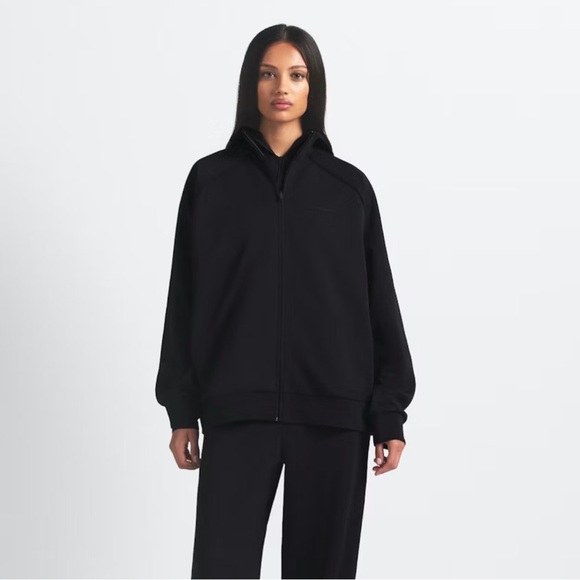 NWT Nike x Skims Matte Tricot Oversized Track Jacket in Obsidian Size XS - Picture 2 of 6